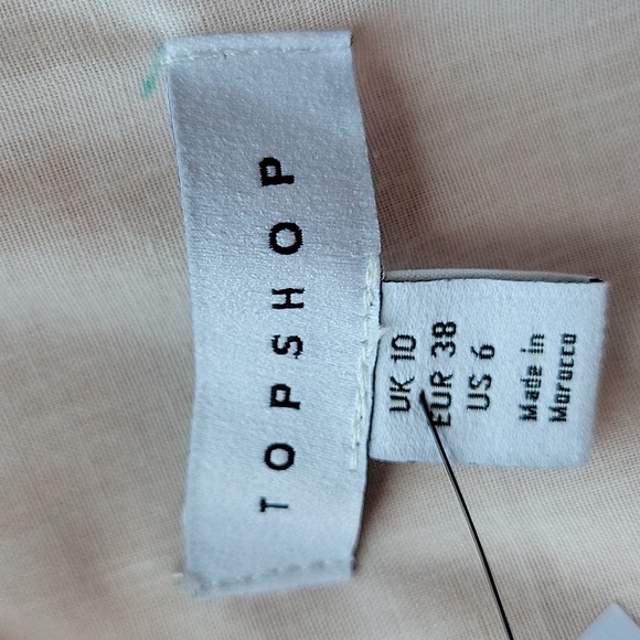 Topshop Sleeveless Tie Waist Wide Leg Jumpsuit Apricot Sz 6 - Picture 11 of 14